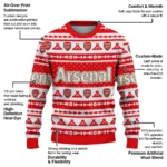 Personalized Arsenal Tent Stripes Red White Sweater Best Selling