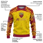 Personalized As Roma Chevron Pattern Red Sweater Best Selling