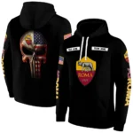 Personalized As Roma Punisher Skull Black Hoodie Best Selling