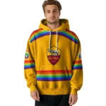 Personalized As Roma Rainbow Stripes Red Hoodie Best Selling