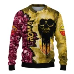 Personalized As Roma Skull Collage Red Sweater Best Selling