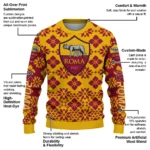 Personalized As Roma Snowflake Matrix Red Sweater Best Selling
