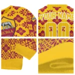 Personalized As Roma Snowflake Matrix Red Sweater Best Selling