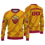 Personalized As Roma Stripe Motion Red Sweater Best Selling
