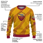 Personalized As Roma Stripe Motion Red Sweater Best Selling