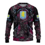 Personalized Aston Villa Antlers Pattern Claret Black Sweater Best Selling