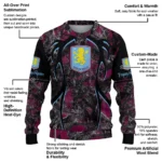 Personalized Aston Villa Antlers Pattern Claret Black Sweater Best Selling