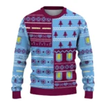 Personalized Aston Villa Christmastree Bands White Sweater Best Selling