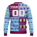 Personalized Aston Villa Christmastree Bands White Sweater Best Selling