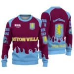 Personalized Aston Villa Flame Border Claret Sweater Best Selling