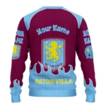 Personalized Aston Villa Flame Border Claret Sweater Best Selling