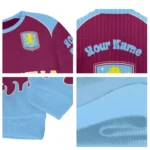 Personalized Aston Villa Flame Border Claret Sweater Best Selling