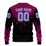 Personalized Aston Villa Flame Outline Claret Black Sweater Best Selling