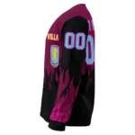 Personalized Aston Villa Flame Outline Claret Black Sweater Best Selling