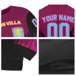 Personalized Aston Villa Flame Outline Claret Black Sweater Best Selling
