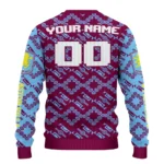 Personalized Aston Villa Lattice Gridwork Claret Sweater Best Selling