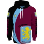 Personalized Aston Villa Minimalist Design Claret Black Hoodie Best Selling