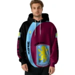 Personalized Aston Villa Minimalist Design Claret Black Hoodie Best Selling