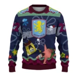 Personalized Aston Villa Spongebob Designs Blue Sweater Best Selling