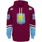 Personalized Aston Villa Striped Sleeves Claret Hoodie Best Selling