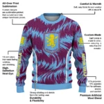 Personalized Aston Villa Swirl Flow Claret Sweater Best Selling