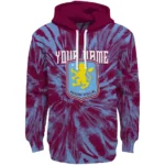 Personalized Aston Villa Tie Dye Pattern Claret Hoodie Best Selling