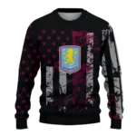 Personalized Aston Villa Vintage Usa Flag Black Sweater Best Selling