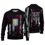 Personalized Aston Villa Vintage Usa Flag Black Sweater Best Selling