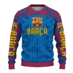 Personalized Barcelona Chevron Pattern Blue Sweater Best Selling