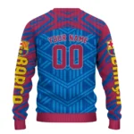 Personalized Barcelona Chevron Pattern Blue Sweater Best Selling