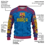 Personalized Barcelona Chevron Pattern Blue Sweater Best Selling