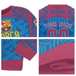 Personalized Barcelona Chevron Pattern Blue Sweater Best Selling