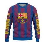 Personalized Barcelona Chevron Rows Blue Sweater Best Selling