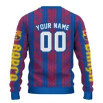 Personalized Barcelona Chevron Rows Blue Sweater Best Selling