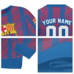 Personalized Barcelona Chevron Rows Blue Sweater Best Selling