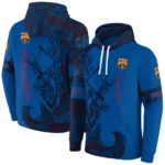 Personalized Barcelona Deer Silhouette Blue Hoodie Best Selling