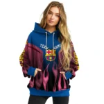 Personalized Barcelona Flame Design Blue Hoodie Best Selling
