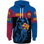 Personalized Barcelona Grim Reaper Blue Black Hoodie Best Selling