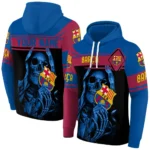 Personalized Barcelona Grim Reaper Blue Black Hoodie Best Selling
