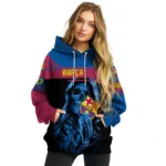 Personalized Barcelona Grim Reaper Blue Black Hoodie Best Selling