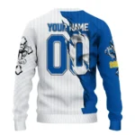 Personalized Barcelona Jesus Tears Blue White Sweater Best Selling