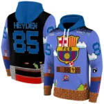 Personalized Barcelona Mario Blue Black Hoodie Best Selling