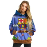 Personalized Barcelona Mario Blue Black Hoodie Best Selling