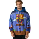 Personalized Barcelona Mario Blue Black Hoodie Best Selling