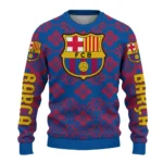 Personalized Barcelona Snowflake Matrix Blue Sweater Best Selling