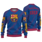 Personalized Barcelona Stripe Motion Blue Sweater Best Selling