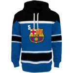 Personalized Barcelona Striped Pattern Blue Hoodie Best Selling