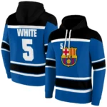 Personalized Barcelona Striped Pattern Blue Hoodie Best Selling