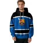 Personalized Barcelona Striped Pattern Blue Hoodie Best Selling