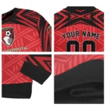 Personalized Bournemouth Chevron Pattern Red Sweater Best Selling